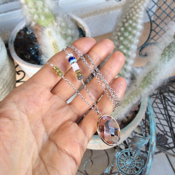 Handcrafted Sundance charm Silver Multi Gemstones Necklace 30”L new - Picture 9 of 16